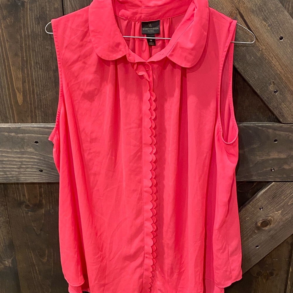 Worthington Pink Sleeveless Blouse